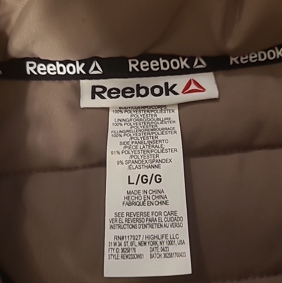 Reebok Getaway Woven Full Zip Vest Deep Taupe Brown SIZE L - Picture 5 of 11